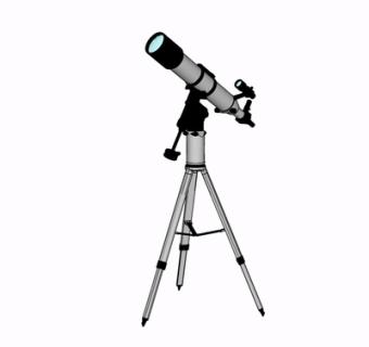 现代望远镜su模型