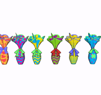 现代彩绘花瓶su模型