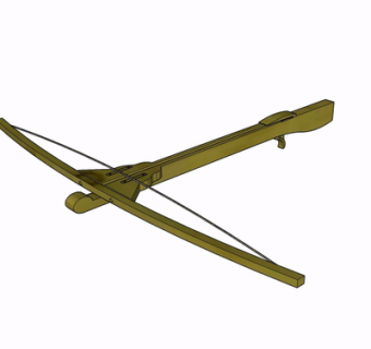 中式实木弩弓su模型