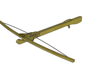 中式实木弩弓su模型