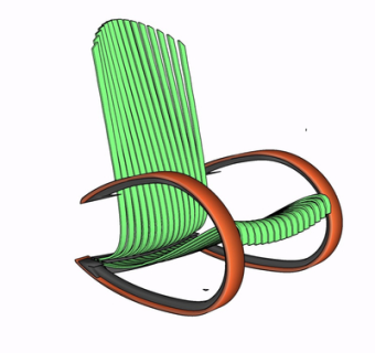 现代实木休闲椅su模型