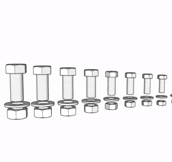 现代金属螺丝su模型