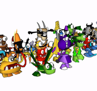 现代卡通玩具su模型