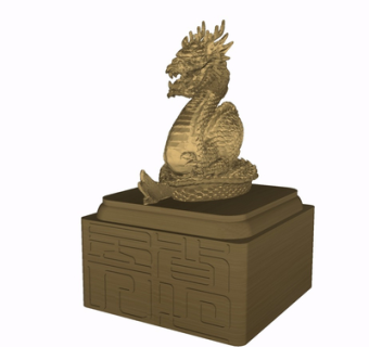 中式龙形雕塑su模型