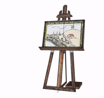 现代实木画架su模型