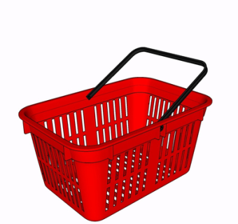 现代超市塑料购物篮su模型