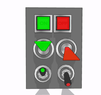 现代设备操作按钮su模型