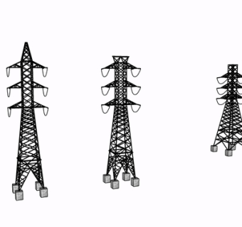 现代电缆塔su模型