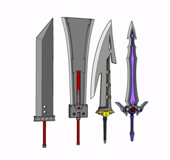 现代游戏武器玩具su模型