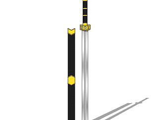中式金属长剑su模型