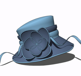 现代布艺女士帽子su模型