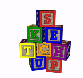 现代字母摆件su模型