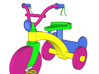 现代<em>儿童</em>自行车su模型