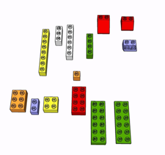 现代积木玩具su模型