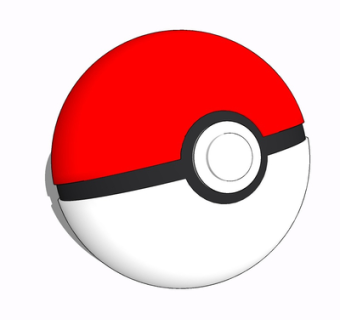 现代精灵球玩具su模型