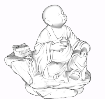 现代弥勒佛雕塑摆件su模型