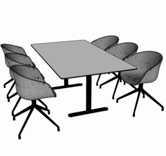 现代餐桌椅su模型