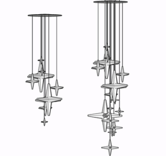 现代金属挂件su模型