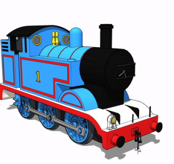 现代小火车玩具su模型