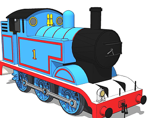 现代小火车玩具su模型