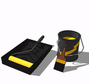 现代油漆su模型