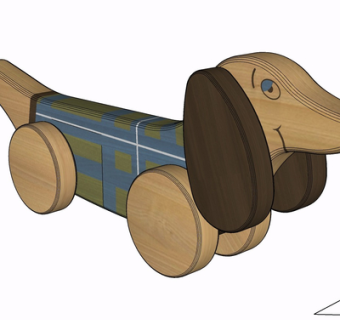 现代实木玩具车su模型
