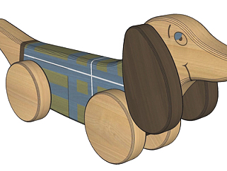 现代实木玩具车su模型