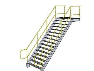 <em>现代金属</em>楼梯su模型