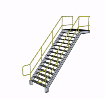 现代金属楼梯su模型
