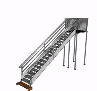 现代金属楼梯su模型