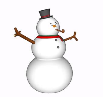 现代雪人摆件su模型