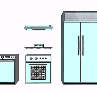 现代冰柜su模型