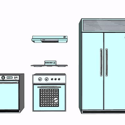 现代冰柜su模型