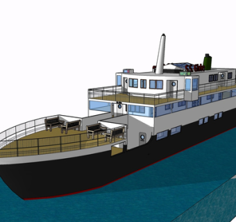 现代游轮su模型