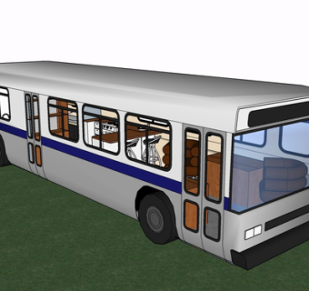 现代大巴车su模型