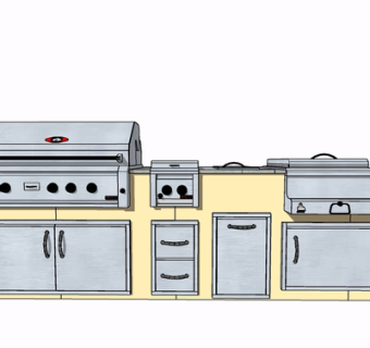 现代实木橱柜su模型