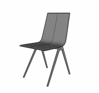 现代布艺单椅su模型