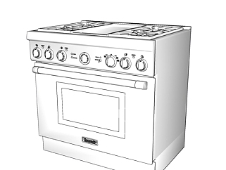 现代金属烤炉su模型