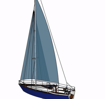 现代帆船su模型