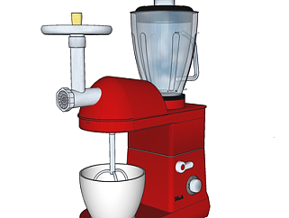 现代金属咖啡机su模型