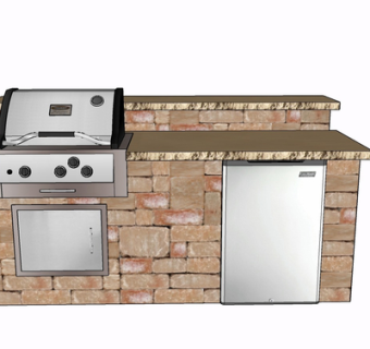 现代橱柜su模型