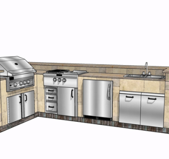 现代橱柜su模型