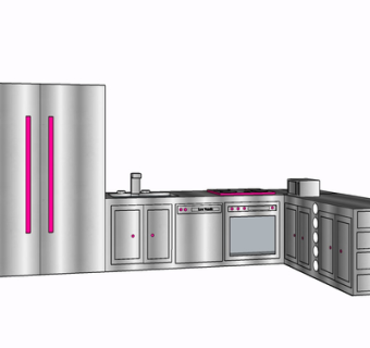 现代橱柜su模型