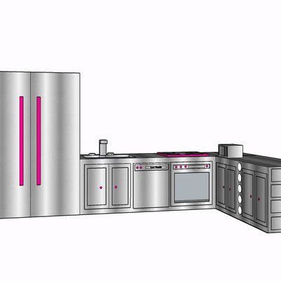 现代橱柜su模型