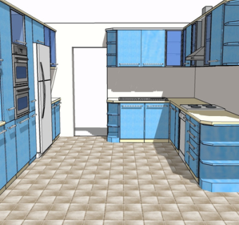 现代橱柜su模型