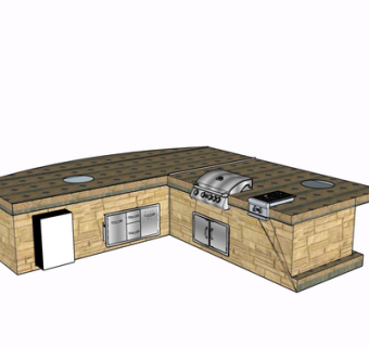 现代橱柜su模型