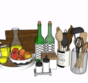 现代摆件su模型