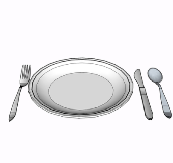 现代餐具su模型