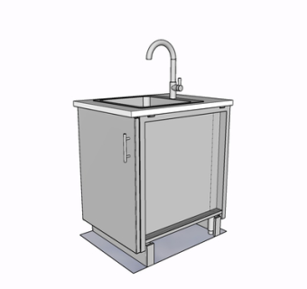 现代水槽su模型