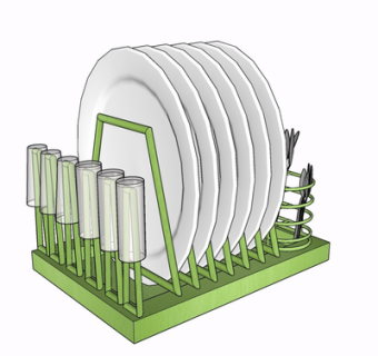 现代碗碟su模型